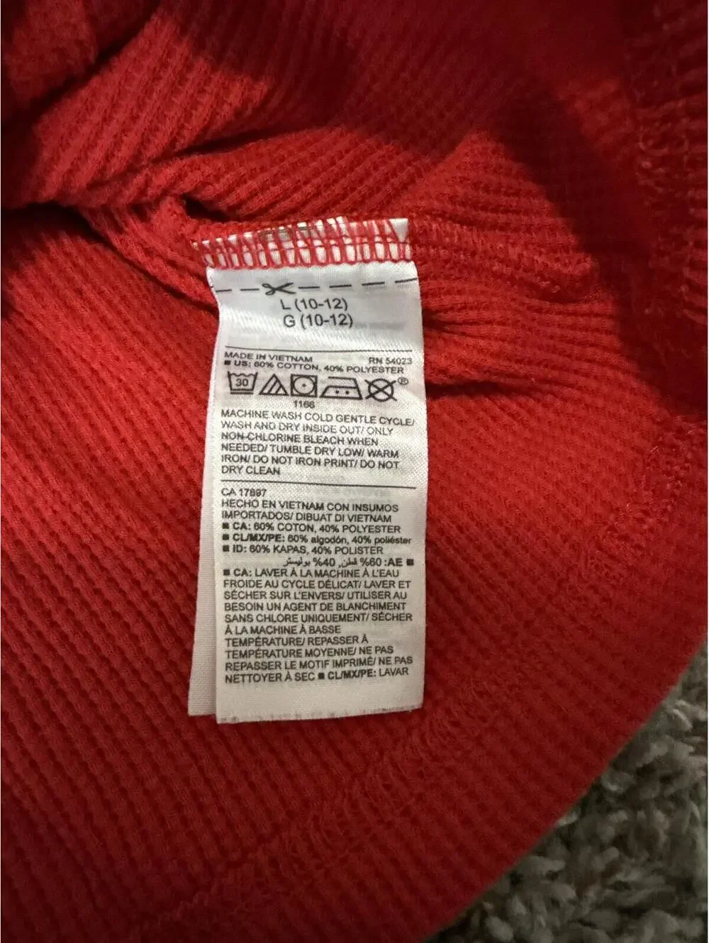 Old Navy Boys Red Long Sleeve Shirt Large